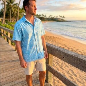 Hardaddy Tropical Blue Button Down Shirt